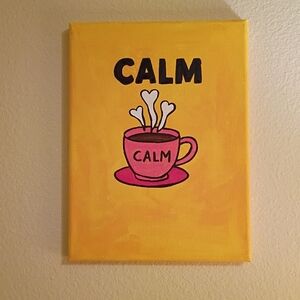 Handpainted 'Calm' Wall Decor Acrylic Painting Signed 9x12"
